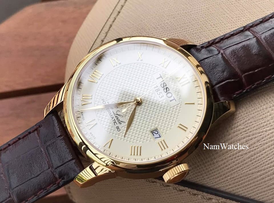 T0064073626300 (4) dong ho Tissot Le Locle Powermatic 80 Gold Leather - T006.407.36.263.00