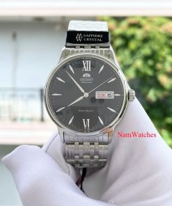 dong ho Orient Day Date Japan Made Black Steel – SAA05003BB