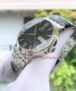 dong ho Orient Day Date Japan Made Black Steel – SAA05003BB
