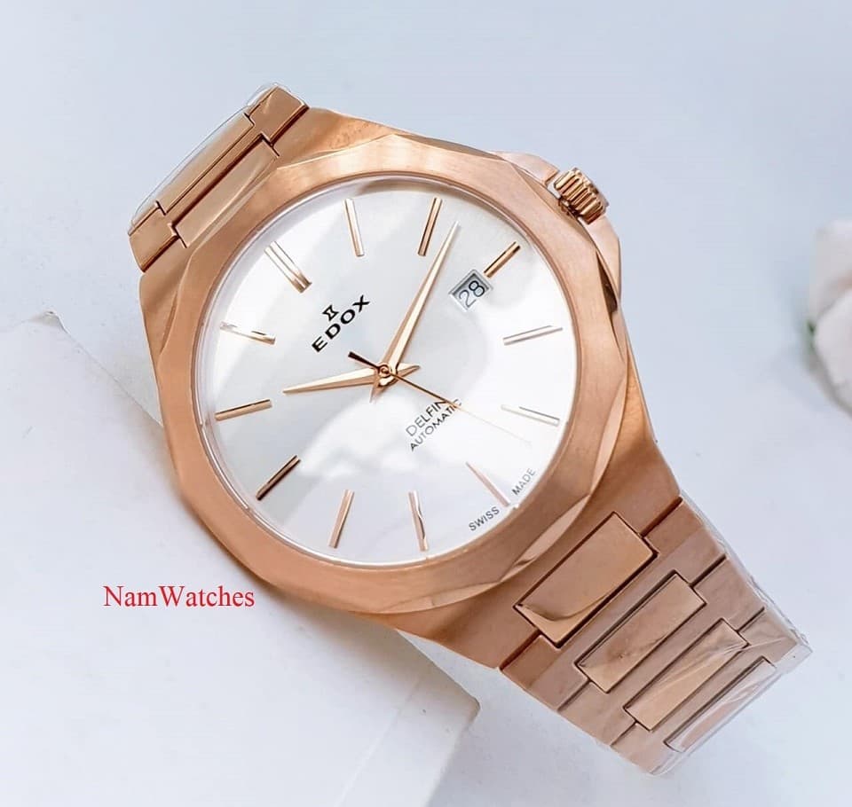80117-37RM-AIR (1) dong ho Edox Delfin Automatic Rose Gold Steel – 80117-37RM-AIR