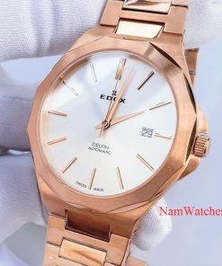 dong ho Edox Delfin Automatic Rose Gold Steel – 80117-37RM-AIR