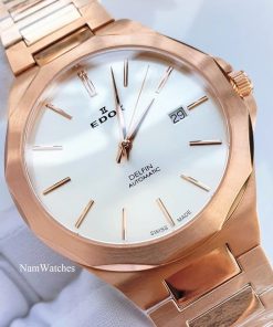 dong ho Edox Delfin Automatic Rose Gold Steel – 80117-37RM-AIR
