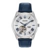 dong ho Bulova Wilton Open Heart White Blue Leather – 96A206