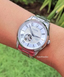 dong ho Bulova Wilton Open Heart White Steel – 96A207