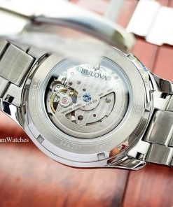 dong ho Bulova Wilton Open Heart White Steel – 96A207