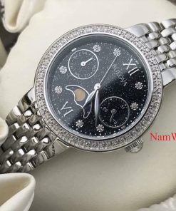 dong ho Bulova Moonphase Diamonds Ladies Black – 96R210