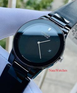 dong ho Citizen Eco-drive Axiom Full Black Leather – AU1065-07E