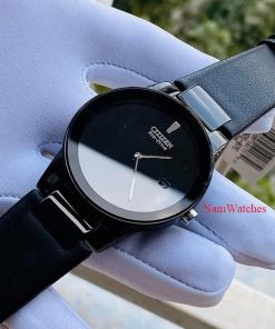 dong ho Citizen Eco-drive Axiom Full Black Leather – AU1065-07E