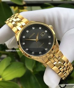 dong ho Citizen Eco-drive Corso Diamond Black Gold Steel – BM7252-51G