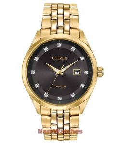 dong ho Citizen Eco-drive Corso Diamond Black Gold Steel – BM7252-51G