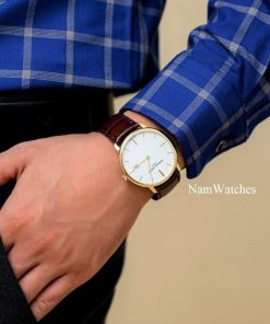 dong ho FC Quartz Slimline Date Gold Leather – FC-220V5S5