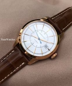 dong ho Hamilton Railroad White Rose Gold Leather – H40505551