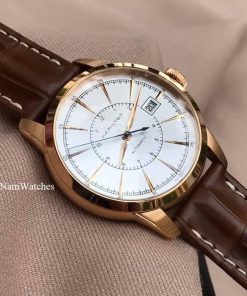 dong ho Hamilton Railroad White Rose Gold Leather – H40505551