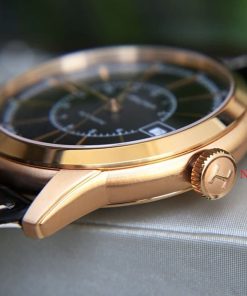 dong ho Hamilton Railroad Black Rose Gold Leather – H40505731