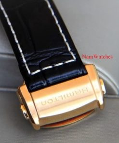 dong ho Hamilton Railroad Black Rose Gold Leather – H40505731