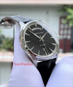 dong ho Hamilton Jazzmaster Day Date Black Leather – H42565731