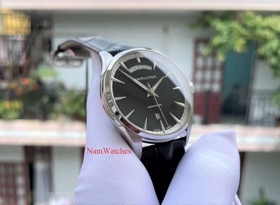 H42565731 (3) dong ho Hamilton Jazzmaster Day Date Black Leather – H42565731