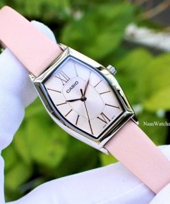 dong ho Casio Quartz Oval Ladies Pink Leather – LTP-E167L-4ADF