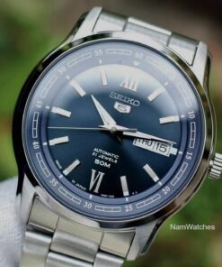 dong ho Seiko 5 Grey Blue Steel – SNKP17J1