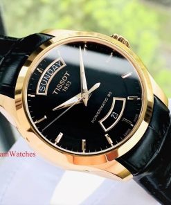 dong ho Tissot Couturier Day Date Black Rose Gold Leather – T035.407.36.051.01