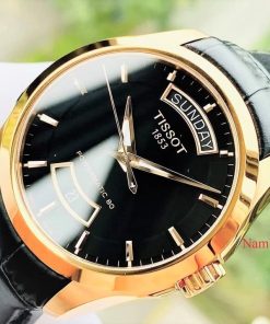 dong ho Tissot Couturier Day Date Black Rose Gold Leather – T035.407.36.051.01
