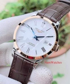 dong ho Longines Record COSC Demi 18K Gold Leather - L28205112