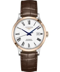 dong ho Longines Record COSC Demi 18K Gold Leather - L28205112