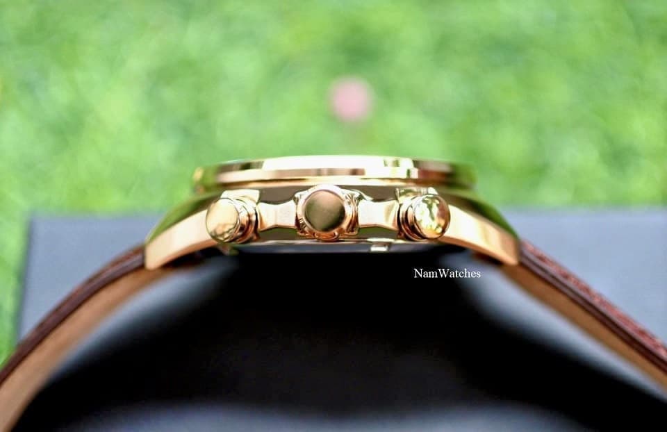 CA4283-04L (6) dong ho Citizen Eco-drive Chronograph Green Rose Gold Leather - CA4283-04L