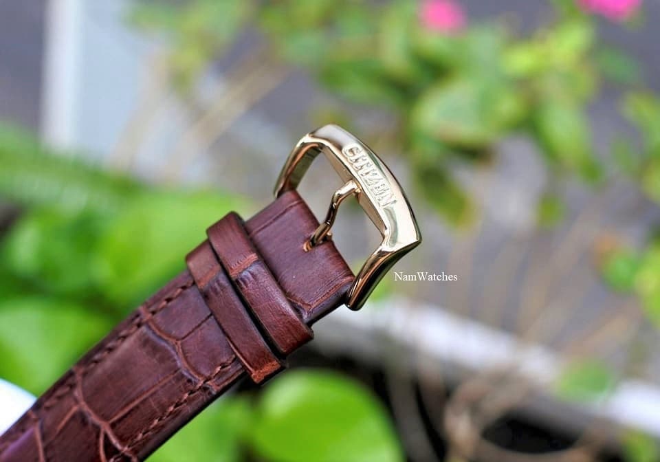 CA4283-04L (8) dong ho Citizen Eco-drive Chronograph Green Rose Gold Leather - CA4283-04L