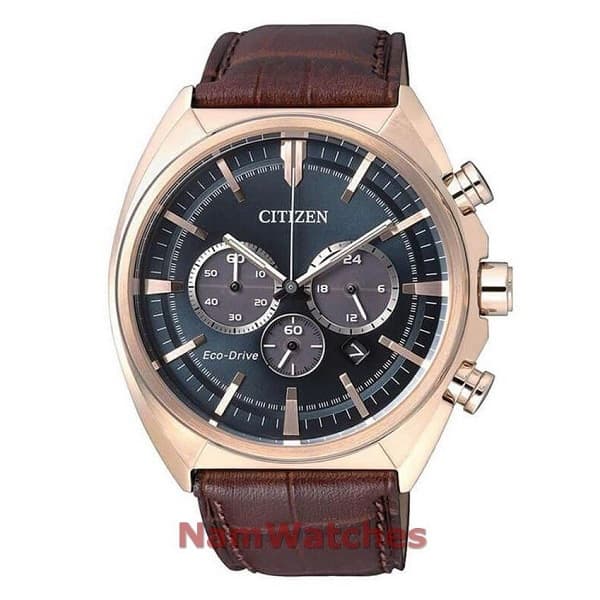 CA4283-04L dong ho Citizen Eco-drive Chronograph Green Rose Gold Leather - CA4283-04L
