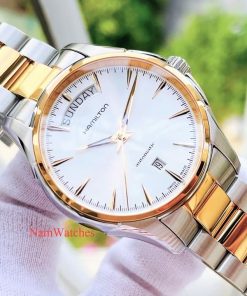 dong ho Hamilton Jazzmaster Day Date Demi Rose Gold - H32595151
