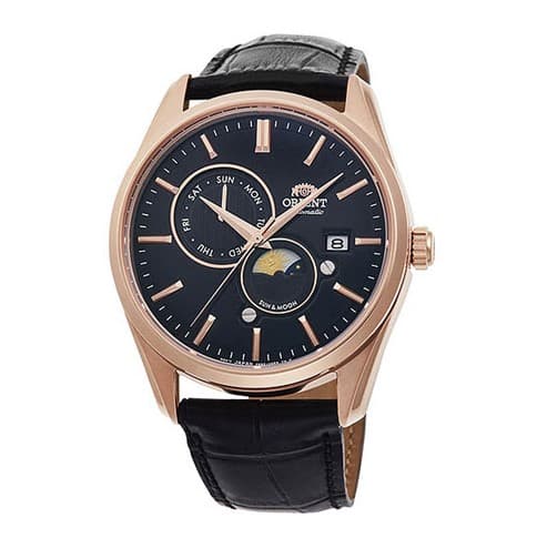RA-AK0304B00C dong ho Orient Sun & Moon Gen 5 Black Rose Gold Leather - RA-AK0309B00C