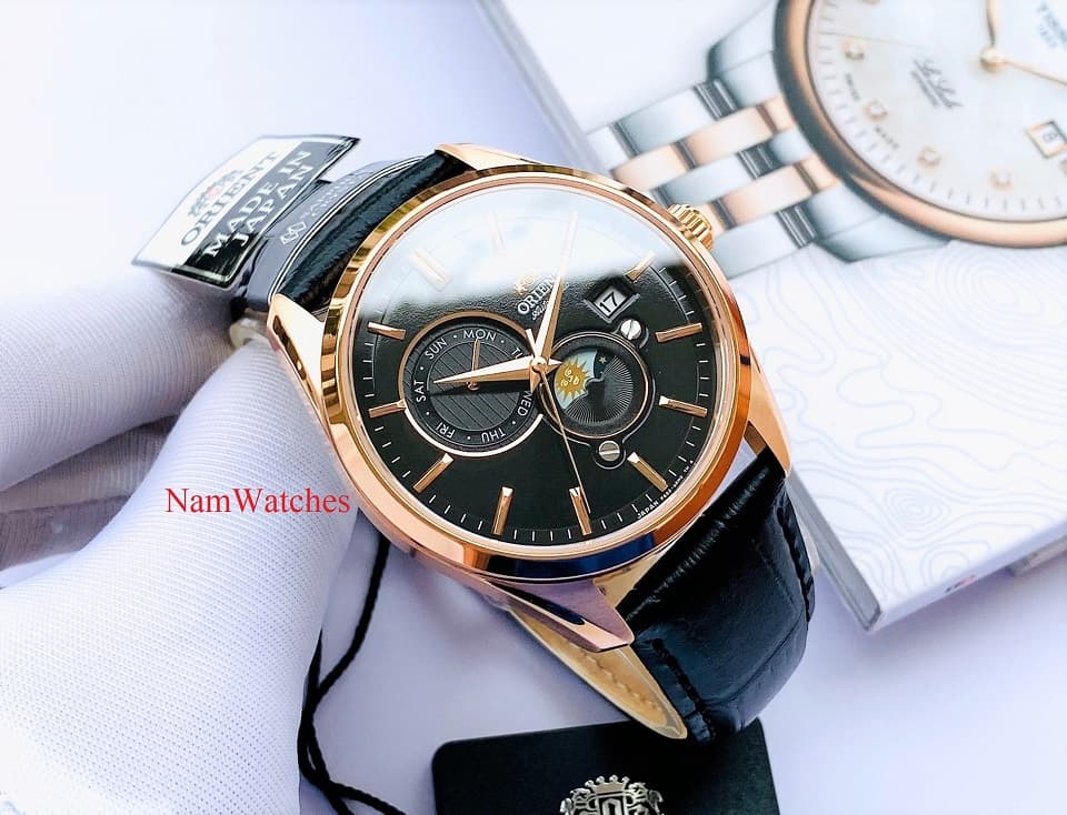 RA-AK0309B00C (6) dong ho Orient Sun & Moon Gen 5 Black Rose Gold Leather - RA-AK0309B00C