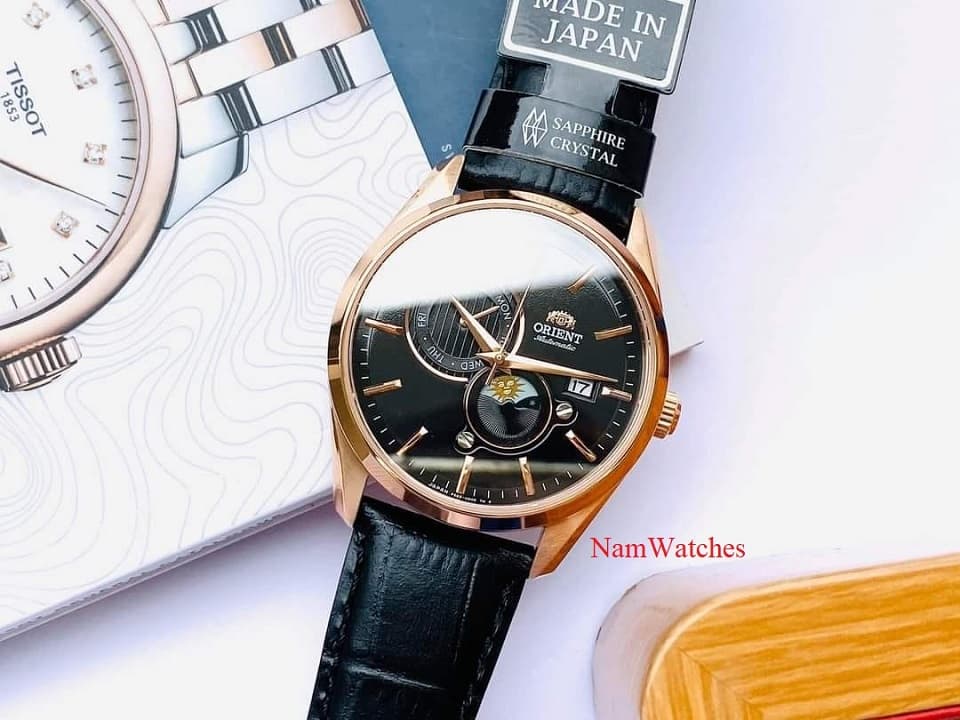 RA-AK0309B00C (8) dong ho Orient Sun & Moon Gen 5 Black Rose Gold Leather - RA-AK0309B00C