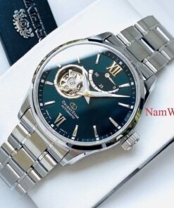 dong ho Orient Star Open Heart Green Steel - RE-AT0002E00B