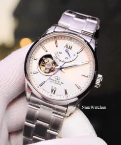 dong ho Orient Star Open Heart White Steel - RE-AT0003S00B
