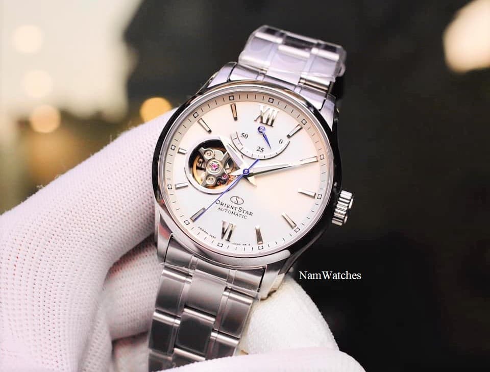 RE-AT0003S00B (2) dong ho Orient Star Open Heart White Steel - RE-AT0003S00B