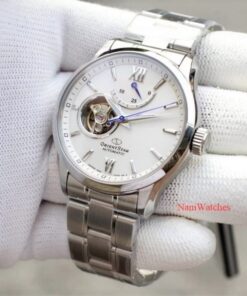 dong ho Orient Star Open Heart White Steel - RE-AT0003S00B