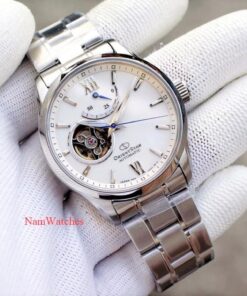 dong ho Orient Star Open Heart White Steel - RE-AT0003S00B