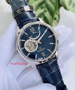 dong ho Orient Star Open Heart Blue Leather - RE-AT0006L00B