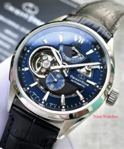 dong ho Orient Star Semi Skeleton Blue Leather - RE-AV0005L00B