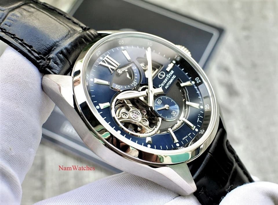 RE-AV0005L00B (6) dong ho Orient Star Semi Skeleton Blue Leather - RE-AV0005L00B