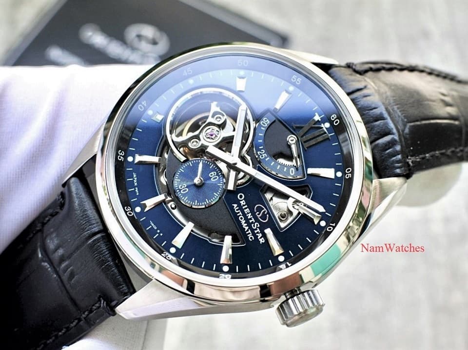 RE-AV0005L00B (7) dong ho Orient Star Semi Skeleton Blue Leather - RE-AV0005L00B