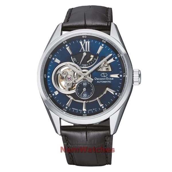 RE-AV0005L00B dong ho Orient Star Semi Skeleton Blue Leather - RE-AV0005L00B