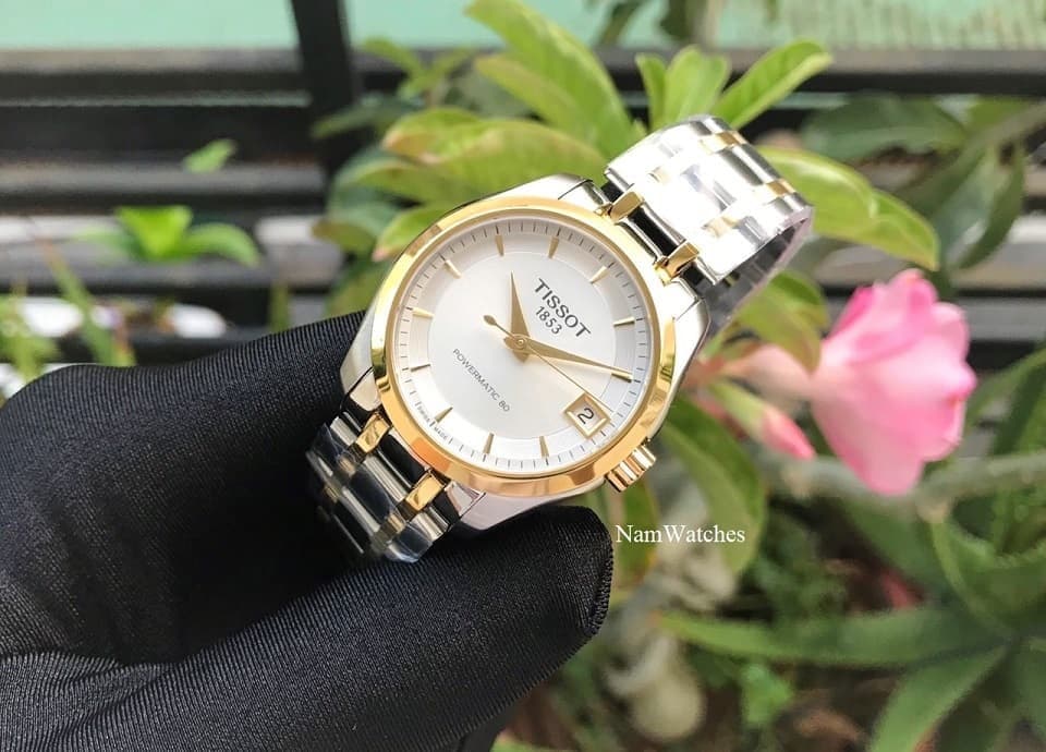 T0352072203100 (1) dong ho Tissot Couturier Ladies Powermatic 80 Demi Gold - T035.207.22.031.00