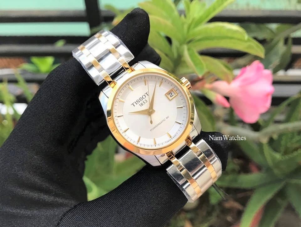 T0352072203100 (2) dong ho Tissot Couturier Ladies Powermatic 80 Demi Gold - T035.207.22.031.00