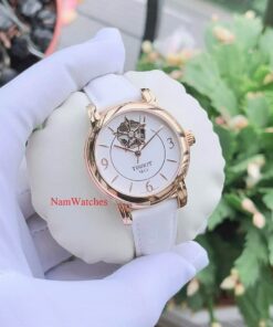 dong ho Tissot Open Heart Ladies Rose Gold White Leather - T050.207.37.017.04