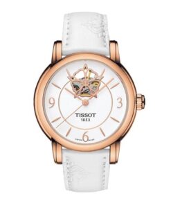 dong ho Tissot Open Heart Ladies Rose Gold White Leather - T050.207.37.017.04