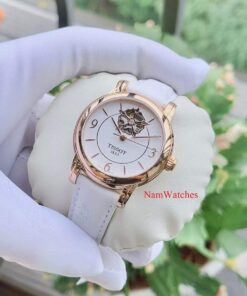 dong ho Tissot Open Heart Ladies Rose Gold White Leather - T050.207.37.017.04