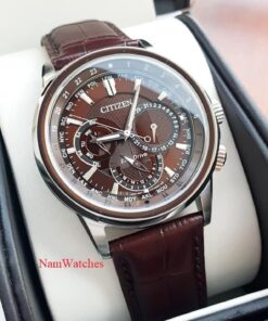 dong ho Citizen Eco-drive Calendrier Brown Leather - BU2020-29X